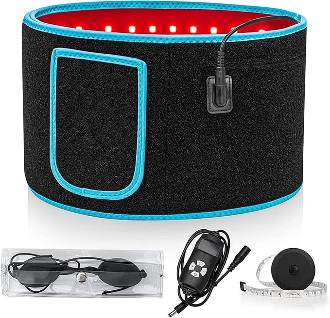 Red Light Therapy Belt 650nmLED and 850nm Therapy Pad Home Hot Compress Pain Relief Wearable with Automatic Timer for Body Back Waist Shoulder Joints Pain Relief