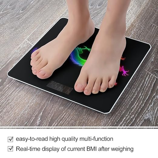Women's Fashion Automatic Switch Digital Bathroom Weighing Scale Smart Scale Cool Fire Rainbow Dragon