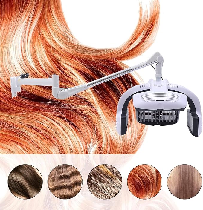 800W Orbiting Hair Dryer Standing Hair Perm Color Processor Dryer Heavy Duty Adjustable Wall Mounted/Standing Hair Dryer - Hair Salon Equipment for Hair Dyeing PermingWallMounted