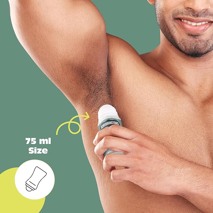 Scrubbingtons Pit Stop 98% Natural Deodorant For Women Men Roll On For Sensitive Skin Made in UK. Paediatrician approved Aluminium &amp Alcohol Free Vegan &amp Cruelty Free Ocean Breeze 75ml x