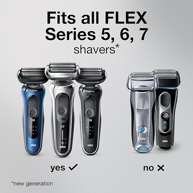 Braun Series 7 New Generation Electric Shaver 73s Replacement Head Compatible with 7020s 7025s 7085cc 7027cs 7071cc and 7075cc Shavers (Pack of 2)