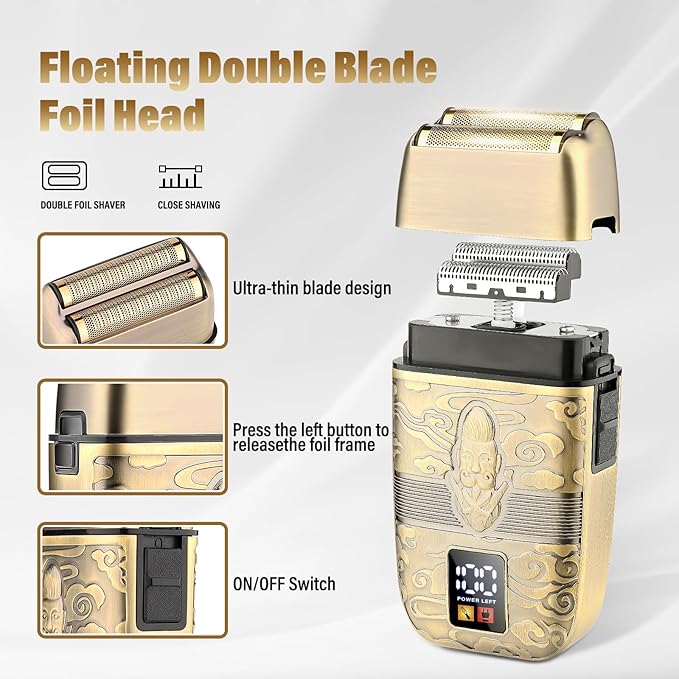 Professional Hair Trimmer Hair Clippers for Men Nose Hair Trimmer Men's Shaver SetCordless T-Blade Beard Trimmer Barber ClippersElectric Foil Shavers Razor for Men Haircutting Kit
