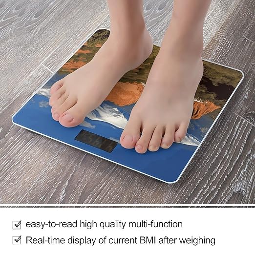 Pikes Peak Colorado Bathroom Scale for Body Weight Bathroom Weighing Scale with Backlit LCD Display Highly Accurate Measures Weight Up to 180kg