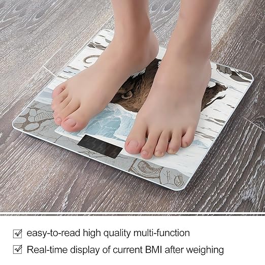 Mammoth Bathroom Scale for Body Weight LCD Display Digital Bathroom Scale Tempered Glass Bathroom Weight Scales Fashion Smart Scales for Home Bedroom 400 Lb