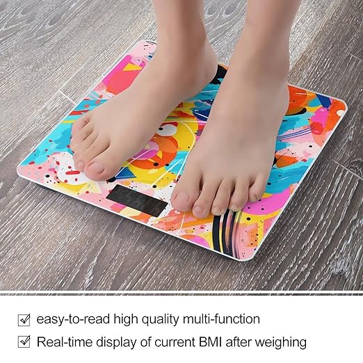 Pop Art Style Scale for Body Weight Digital Bathroom Scale Accurate Smart Weight Scales with Large Display Weighing Machine High Precision Scales