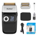 KEMEI 2-in-1 Men's Electric Shaver Cordless Rechargeable Bald Trimmer with LED Display