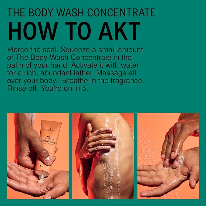 AKT The Body Wash Concentrate 3.4 Fl Oz Natural Shower Gel with Skin-Balancing Prebiotics Body Wash Women &amp Men with Olive Squalane &amp Vitamin E Sc.04 Halcyon Summers All Genders