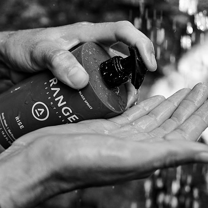 Rise Body Wash Bergamot Black Spruce Moisturizing Hydrating Gentle Formula Shower Gel Paraben-Free Sulfate-Free Essential Oils Natural Scent Men Women 450mL (15.2oz)