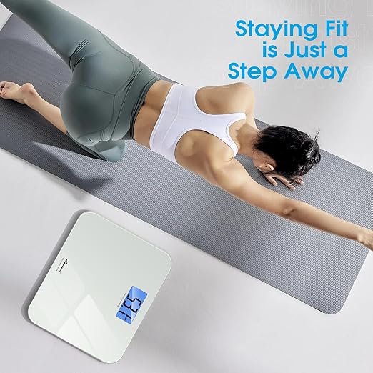Talking Scales for Body Weight Highly Accurate Digital Talking Bathroom Scale with Large LCD Screen Auto On &amp Off Talking Scales for Visually Impaired or Elderly Includes Batteries 551 LB