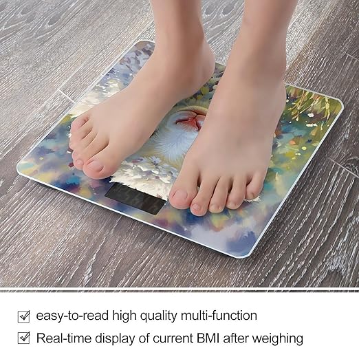 Cute Sheep Bathroom Scale for Body Weight Bathroom Weighing Scales with Back Lit LED Display Sturdy Tempered Glass Body Weight Bathroom Scale 400lb Weighing