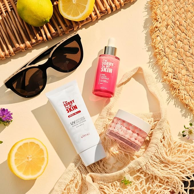 I'M SORRY FOR MY SKIN Lacto Aqua Sun Cream SPF50 Korean Skincare Moisturizing Sunscreen for Face &amp Body Light Texture Does Not Leave White Marks Suitable for Black Girls Travel Size 1.69 fl o