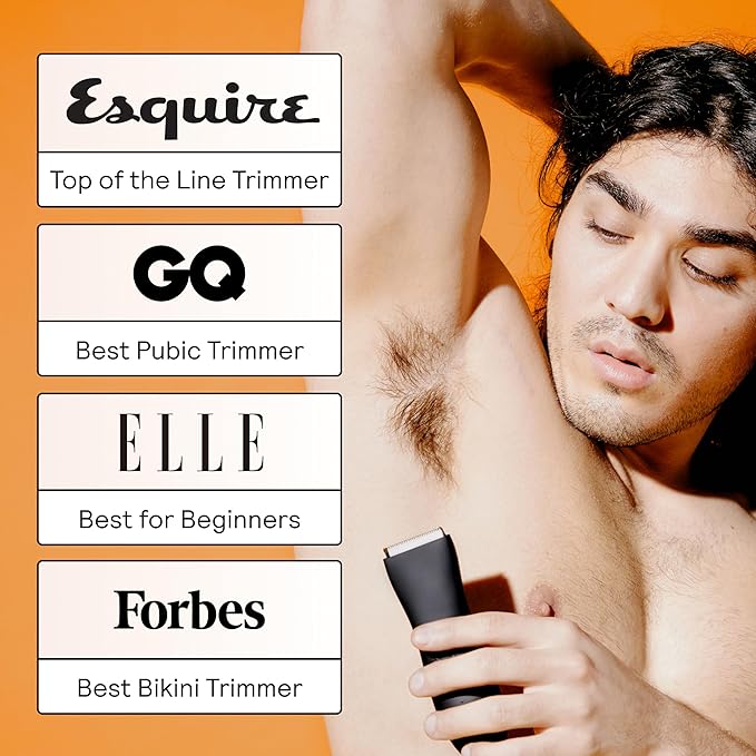 MERIDIAN The Trimmer Original – Body Hair Trimmer for Men Electric Groin &amp Body Groomer for Pubic Hair Chest Legs &amp Underarms Waterproof &amp Rechargeable Onyx