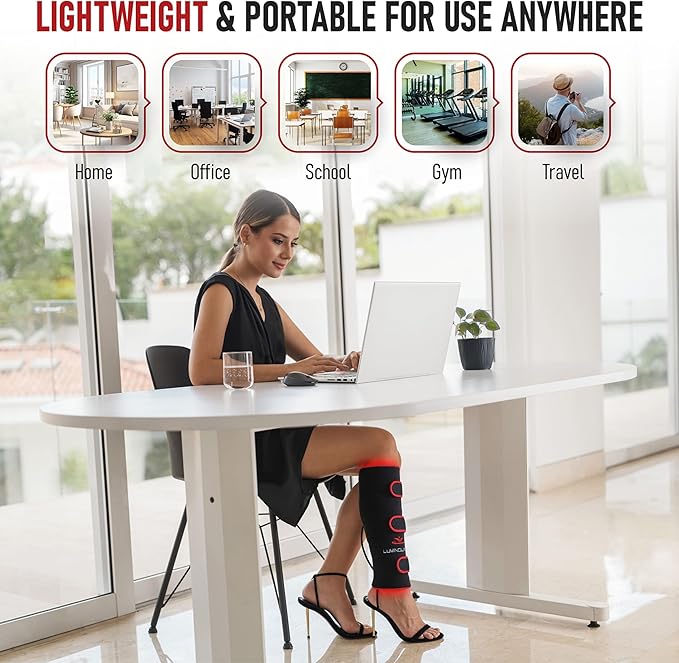LuminousRLT Red Light Therapy Pad for Arms &amp Legs – Flexible Wrap with 208 Red &amp Near-Infrared LEDs (660nm &amp 850nm) Auto Shut-Off Adjustable Fit