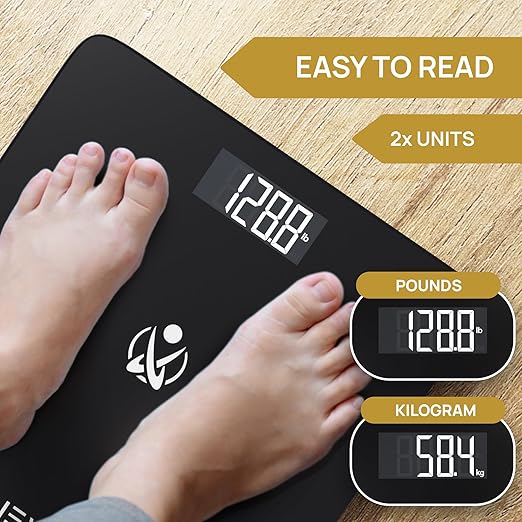 INEVIFIT Bathroom Scale Highly Accurate Digital Bathroom Body Scale Measures Weight up to 400 lbs. Includes Batteries