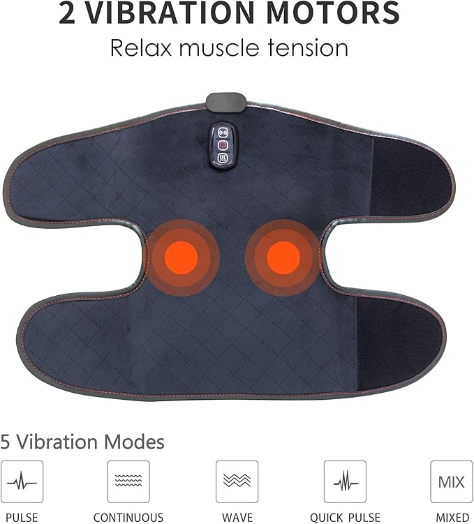 COMFIER Plug-in Heated Knee Massager for Knee Pain Relief with Vibration &amp HeatKnee Heating Pad Pair Knee Warmers for Men Women SeniorsLeg Massager FSA Eligible HSAMothers Day Gifts for Mom D