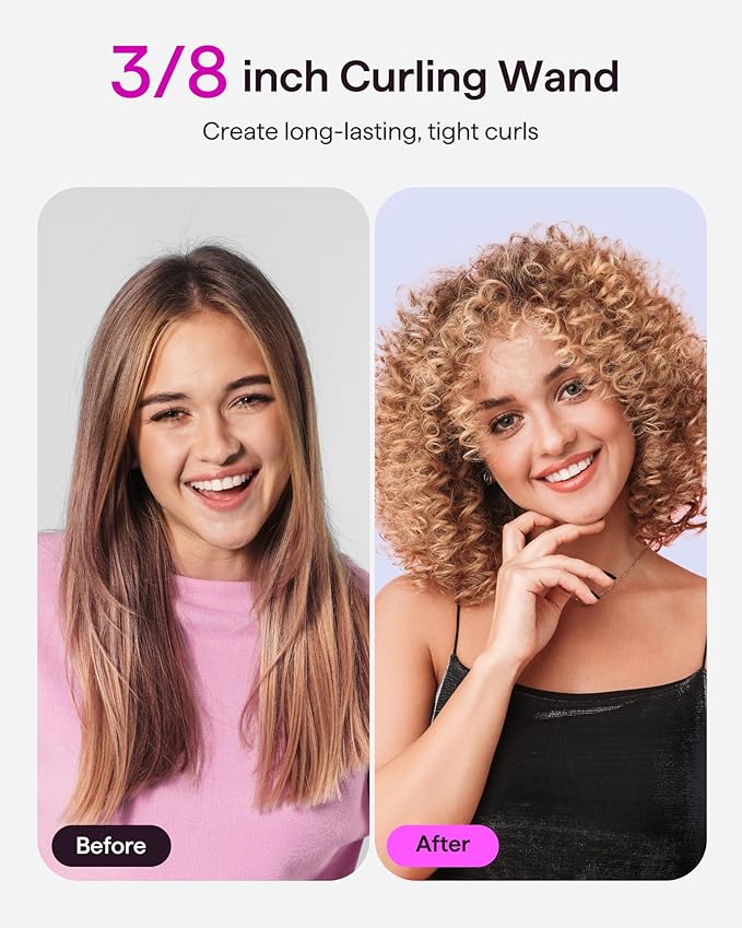 Wavytalk Micro Wave 3/8” Curling Wand and Steam Sesh Hair Straightener