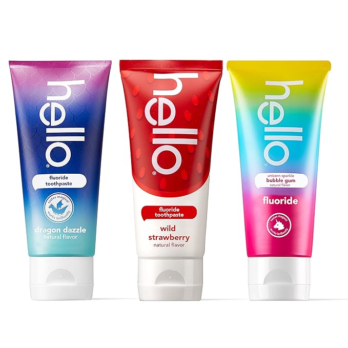 hello Deodorant Variety Pack (Coconut Citrus Sage) + Toothpaste Variety Pack (Unicorn Strawberry Dragon) for Women Men Kids