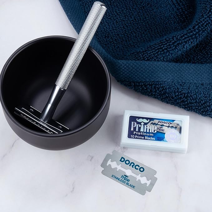 Dorco STP301 Prime Platinum Extra Double Edge Razor Blades 200 Count Premium Stainless Steel Shaving Blades Super Sharp for Smooth Precise Shave Stocking Stuffers