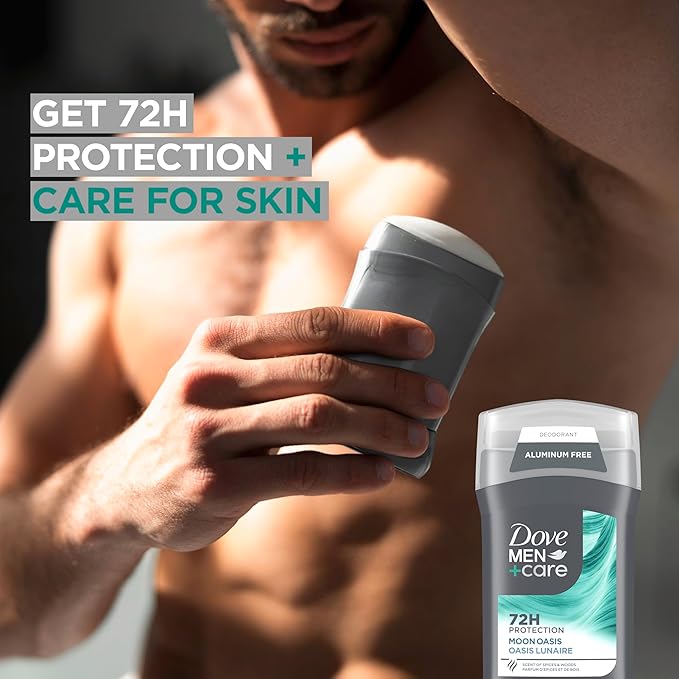 Dove Men+Care Aluminum-Free Deodorant Moon Oasis 4 Count for a Long-Lasting Scent with 72H Odor Protection 3.0 oz