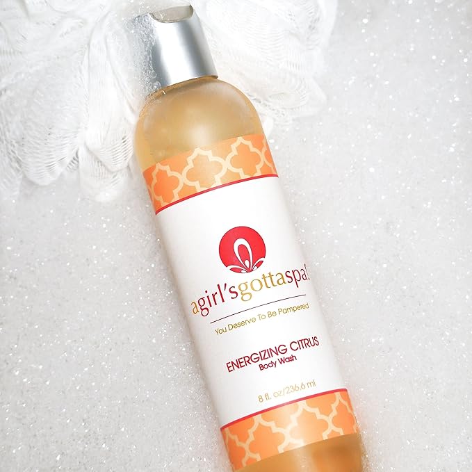 A Girl's Gotta Spa! Sulfate-Free Natural Body Wash Citrus Essential Oils 100% Vegan Cruelty-Free Moisturizing Shower Gel