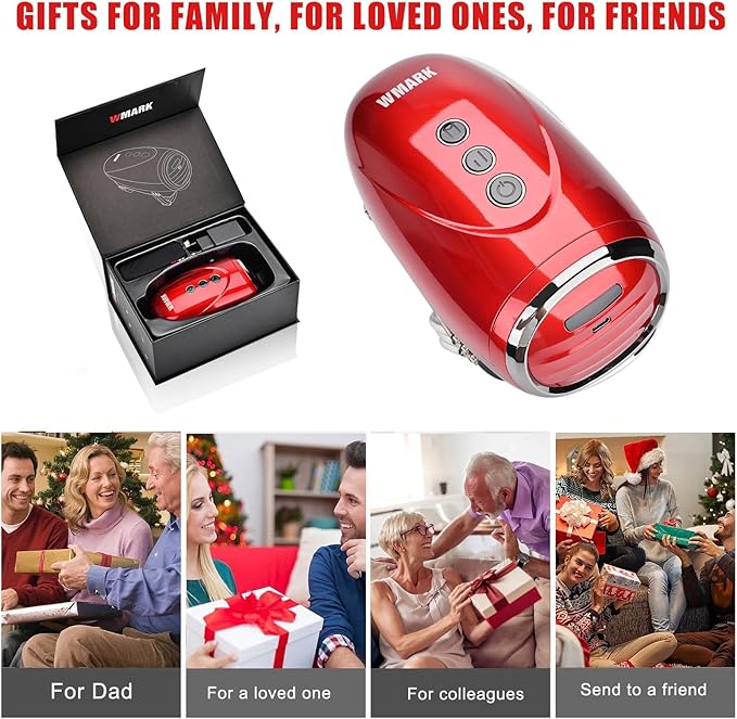 Professional Haircut Massager/Cordless Handheld Massager Vibration Neck/Legs/Hands/face Massager 2 Massage nodes 2600AMH (Red)