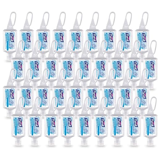 Purell Advanced Hand Sanitizer Refreshing Gel Clean Scent 1 fl oz Travel Size Flip Cap Bottle with Jelly Wrap Carrier (Pack of 36) - 3900-36-WRP