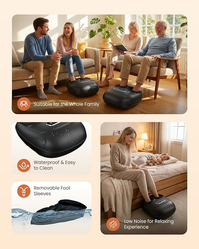 CILI Foot Massager with HeatHeated Feet Massager for Plantar Fasciitis &amp Neuropathy Pain Relief Deep Kneading Vibration Compression