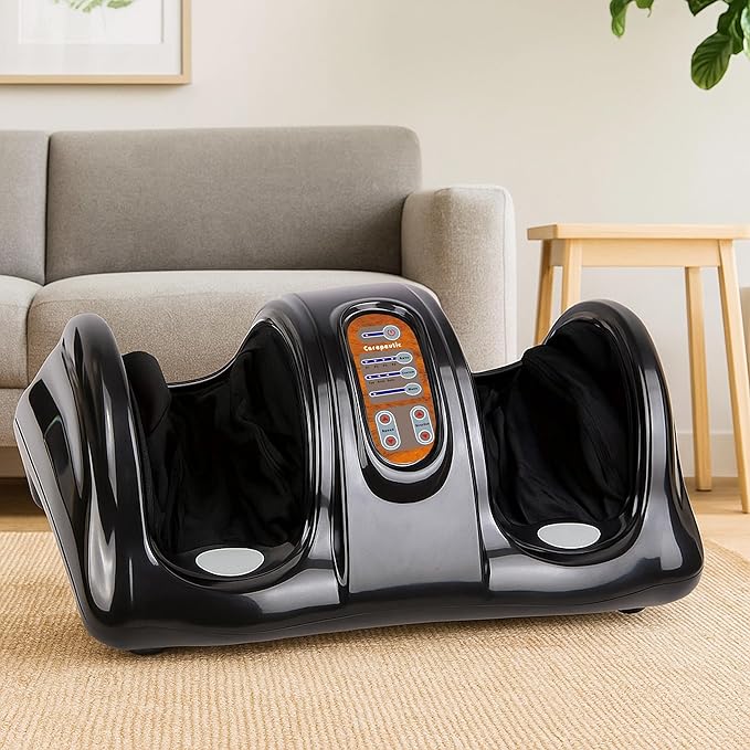 Carepeutic KH385L-B Deluxe Hand-touch Kneading Rolling Shiatsu Foot Massager for Tension and Fatigue Relief Black