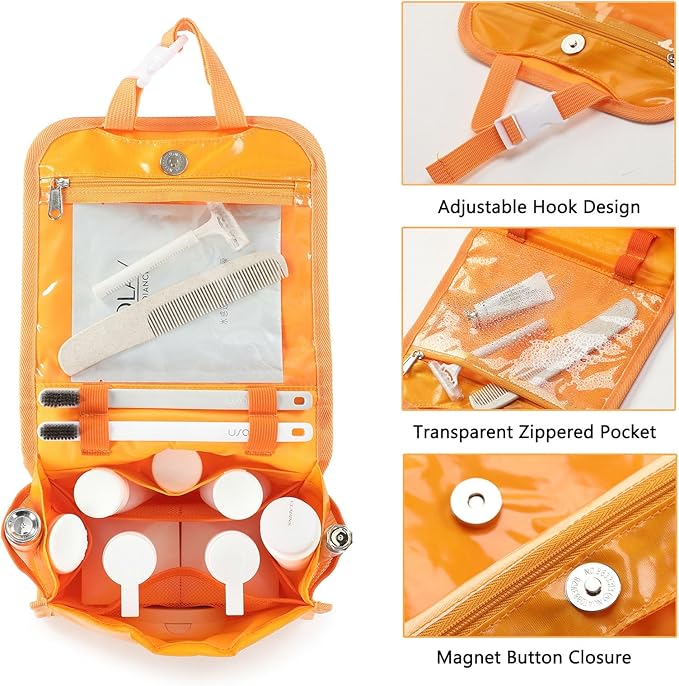 Double-Layer Travel Storage Bag &amp Travel Toiletry Bag for Women with Hanging Hook