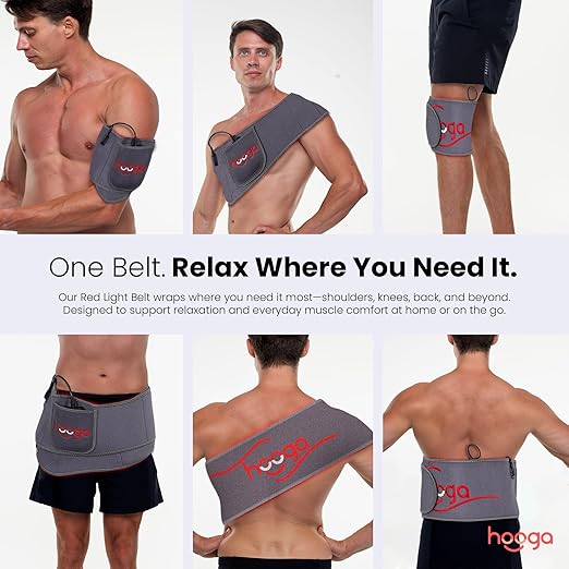 hooga Red Light Therapy Wrap Infrared Light Belt with 405 High-Efficiency LEDs Red &amp Near-Infrared LED Device for Back Neck Shoulder Waist Wrist for Men and Women