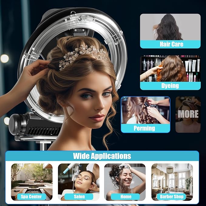 100W Professional Standing Hair Dryer3 in 1 Salon Spa Orbiting Infrared Heating Hair Dryer Color Processor Hair Care for Home &amp Hair Salons Adjustable Height 4.5-5.9ft 110V (1000W)