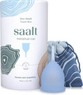 Saalt Menstrual Cup – Reusable Period Cup – Made for Comfortable Leak-Free Protection Up to 12 Hours – BPA &amp Latex Free – Includes Cup &amp Carry Bag (Small Ocean Blue)
