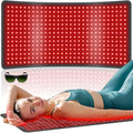 Red Light Therapy Mat for Body 406 LEDs 34.3x15.9 Near Infrared Light Therapy Pad 660nm &amp 850nm Light Blanket for Back Shoulder Waist Muscle Pain Relief with Smart Temp &amp Timer 60W