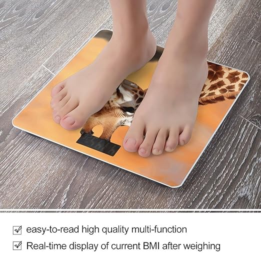 Giraffe Weight Scale for Body Weight Digital Bathroom Scale High Capacity Accurate Digital Weighing Scales and Easy-to-Read on Backlit LCD Display Scales
