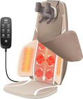 Flekzo Shiatsu Back &amp Neck Massage Chair Seat Cushion with Heat – 4D Kneading Adjustable Intensity Adjustable Neck Height Full Back Pain Relief Deep Tissue Office Chair Massager Brown
