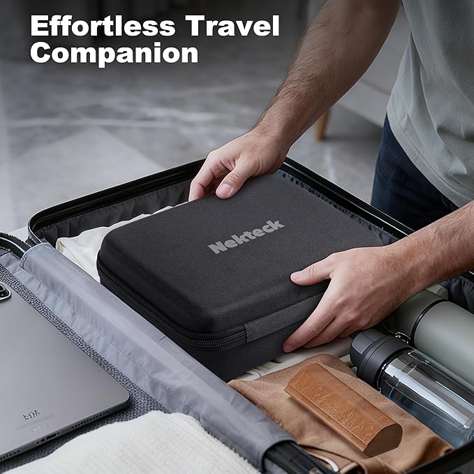 Nekteck Massage Gun Deep Tissue - 12mm Amplitude 30 Speeds Full-Body Muscle Relaxation Device with 5-Head for Pain Relief Quiet USB-C Rechargeable Percussion Muscle Massager for Home Office Travel