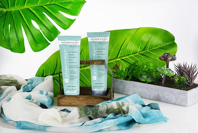 Pharmagel Shower Polish Cleanser | Natural Moisturizing and Exfoliating Body Wash | Suitable for all Skin Types - 8.5 fl oz