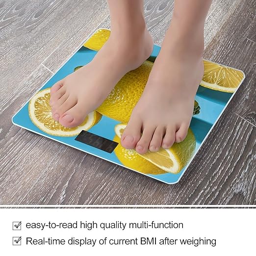 Lemon Scale for Body Weight Digital Bathroom Scale Toughened Glass High Precision Scales for Body Weight with Large LCD Backlight Display Weight Scales