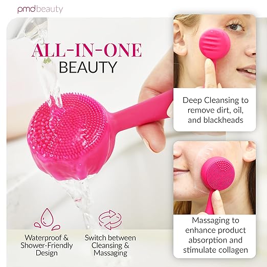 PMD Clean - Smart Facial Cleansing Device with Silicone Brush &amp Anti-Aging Massager