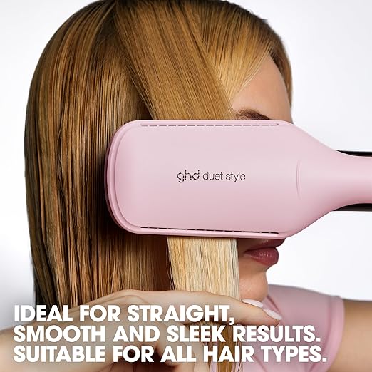 ghd Duet Style - 2-in-1 Flat Iron Hair Straightener + Hair Dryer in One Tool | Transform Hair from Wet to Styled with No Heat Damage | Blow Dry with No Fizz | 2X More Shine