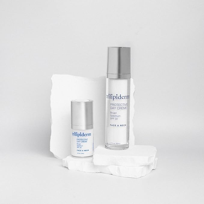 Trilipiderm Protective Day Crème SPF 30 2-Pack – Face Moisturizer with Sunscreen Daily Facial Moisturizer for Dry &amp Sensitive Skin Anti Aging Face Cream 1.7 oz Airless Pump Bottles