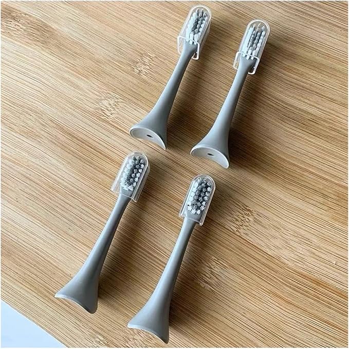 Replacement Toothbrush Head Compatible for ENCHEN Aurora T+/T2 Electric Original Accessories Adult Nozzle(4pcs Black)