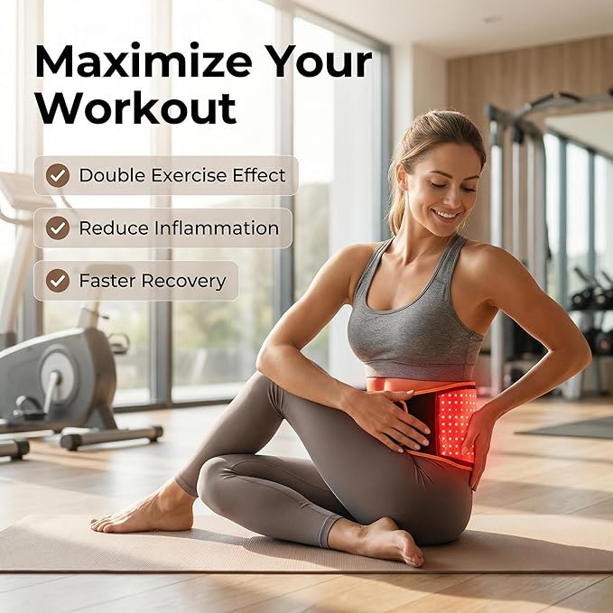 635/850nm Red Light Therapy Belt Lipo Wrap Mat Body Slim Belly PadLarge Size 210 Light Beads Especially Suitable for Removing Abdominal and Thigh Fat