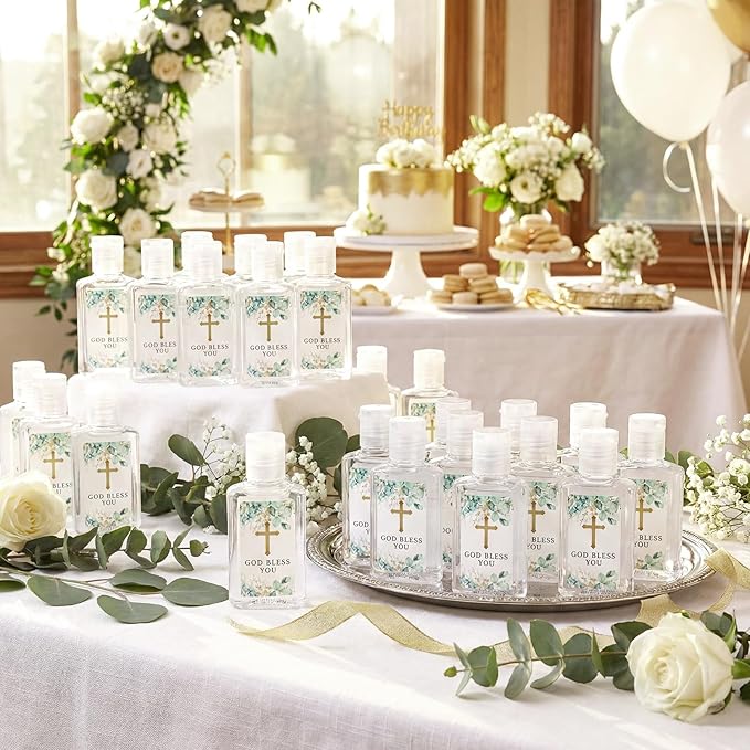 Leelosp 36 Sets Baptism Party Favors for Guests Mini Hand Soap Bulk 1fl oz Cross Baptism Mini Travel Hand Soap Gift for Baby Shower Christening First Communion Wedding Bridal Party Supplies