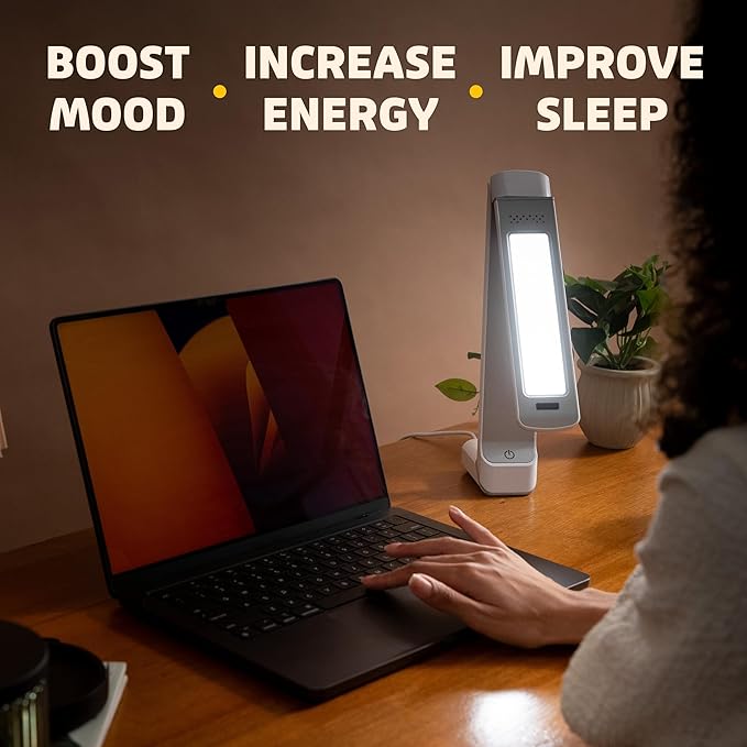 Circadian Optics Lumos 2.0 Light Therapy Desk Lamp | As Seen On Shark Tank | 10000 LUX UV-Free Full-Spectrum LEDs | Adjustable Portable Folding Sunlight Lamp for Seasonal Blues Focus Energy &amp S