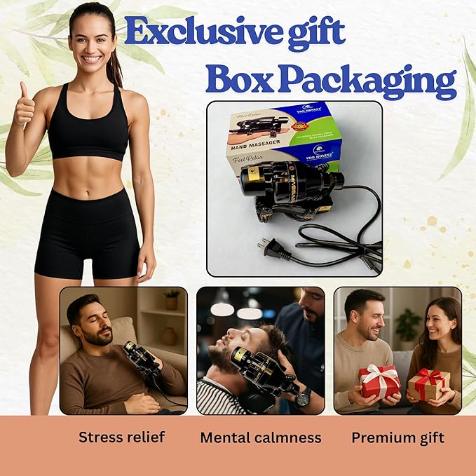 Full Body Corded Massager for Barbers Electric Powerful Double Speed Muscle Relaxer with Floating Head Action for Pain Relief &amp Circulation (Black)
