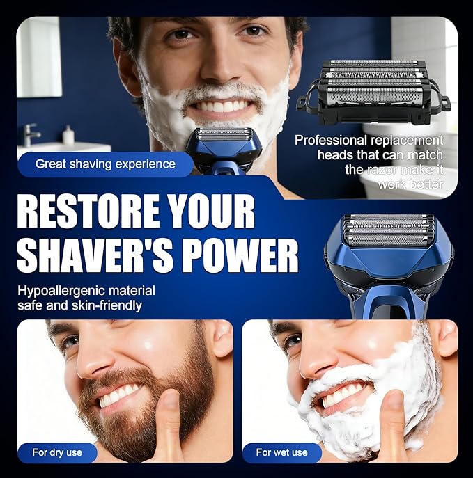 WES9032 Shaver Replacement Foil Head Compatible with Panasonic ARC5 Replacement Blades Suitable for models ES-LV97-K ES-LV67-K ES-LV95-S and ES-LV65-S (9032-2PCS)