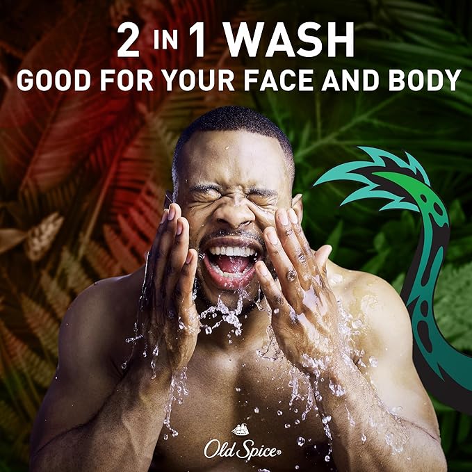 Old Spice Cleansing Body Wash for Men 3X Defense 24/7 Shower Fresh with Lasting Scent 2-in-1 Body &amp Face Wash Dragonblast Scent 33.4 (Pack of 4)