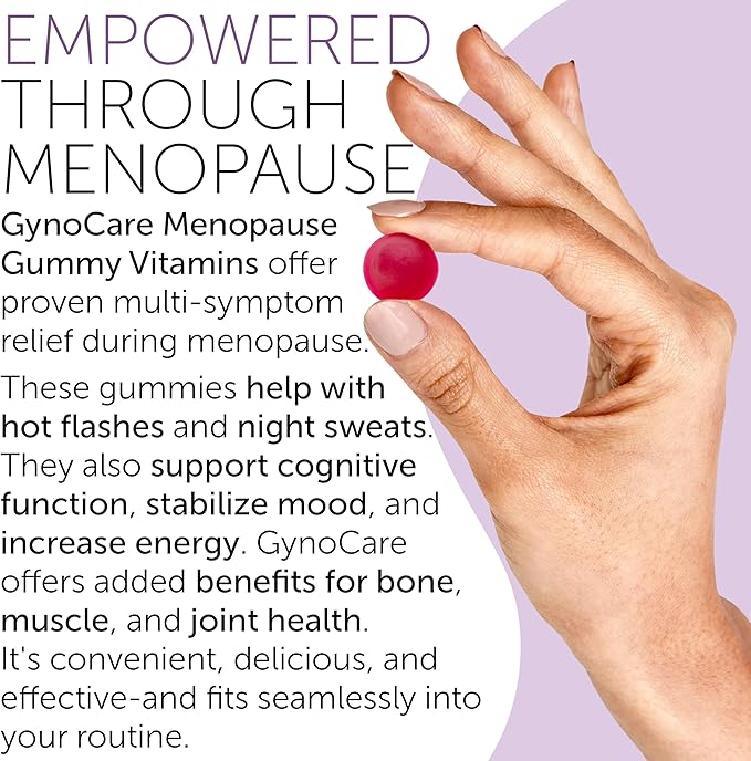Menopause Supplements for Women | Menopause Gummy Vitamins | Relief for Hot Flashes Night Sweats &amp Mood Swings | Helps Sleep Disruptions &amp Brain Function | 60 Vegan Gummies