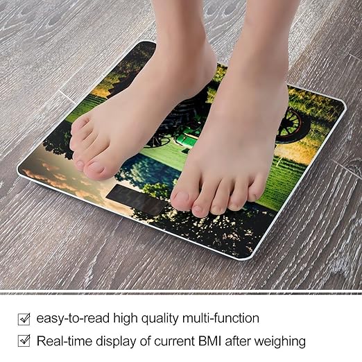 Old Tractor Scale for Body Weight Highly Accurate Digital Bathroom Body Scale Digital Bathroom Scales for People Anti-Slip Large LCD Display Smart Scales